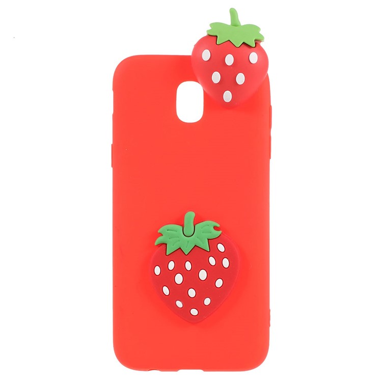 Cute 3D Cartoon Pattern Soft TPU Cell Phone Case Cover for Samsung Galaxy J7 Pro (2017) / J7 (2017) EU Version - Strawberry-1