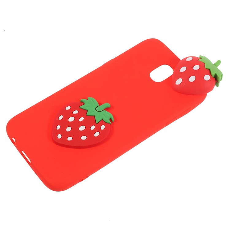 Cute 3D Cartoon Pattern Soft TPU Cell Phone Case Cover for Samsung Galaxy J7 Pro (2017) / J7 (2017) EU Version - Strawberry-2
