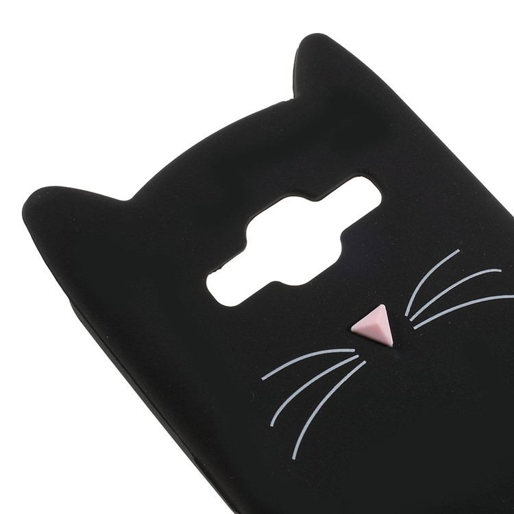 3D Moustache Cat Silicone Case for Samsung Galaxy J2 Prime/Grand Prime Plus/Prime (2016) - Black-5
