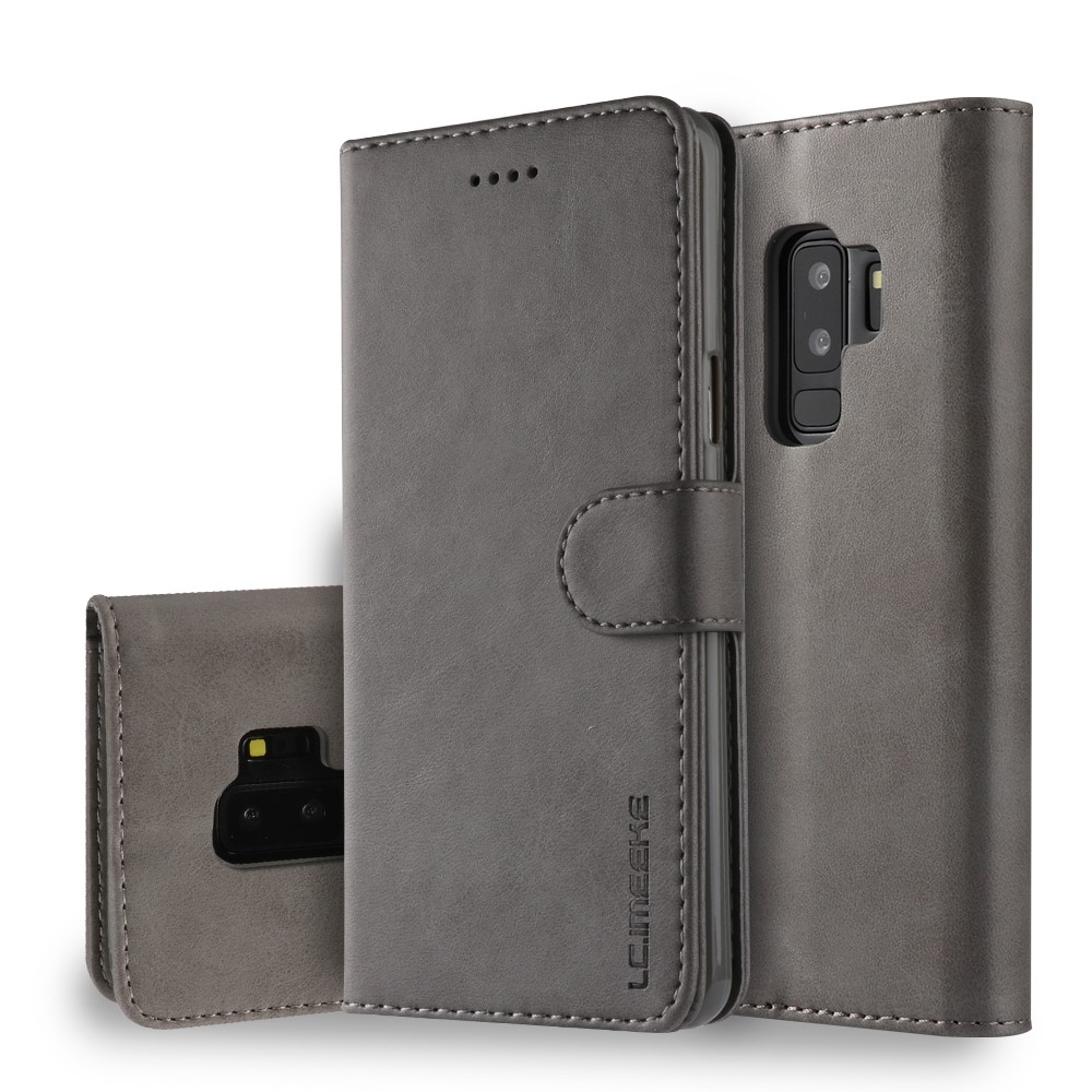 Lc. кожаная подставка для кошелька imeeke для галактики samsung s9 + sm-g965 - серый