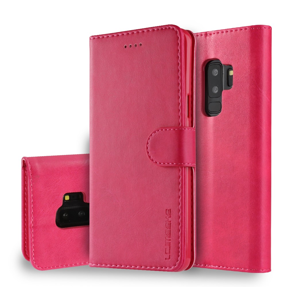 LC.IMEEKE Leather Wallet Case for Samsung Galaxy S9+ SM-G965 - Rose-1