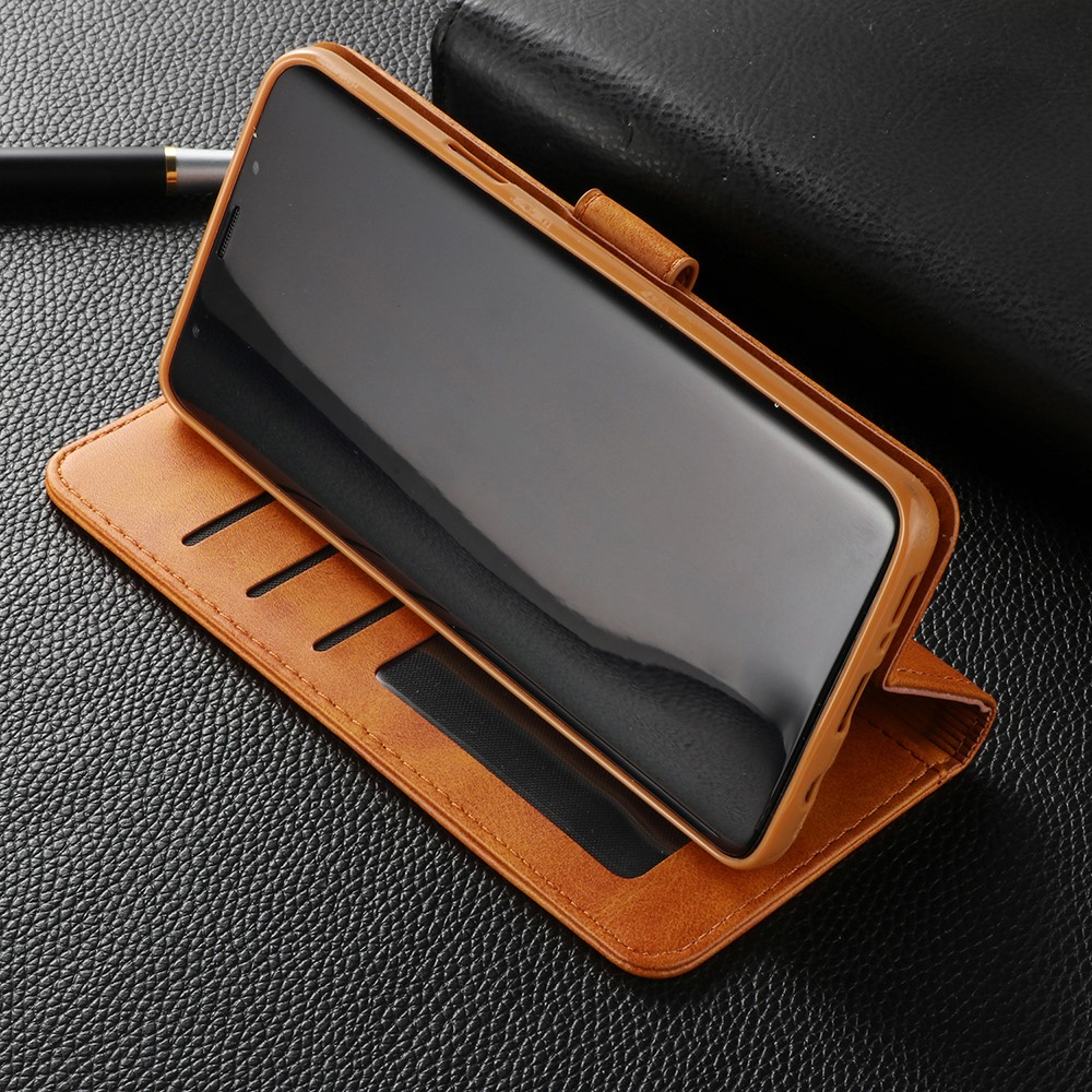 LC.IMEEKE Leather Wallet Case Shell for Samsung Galaxy S9+ SM-G965 - Brown-13