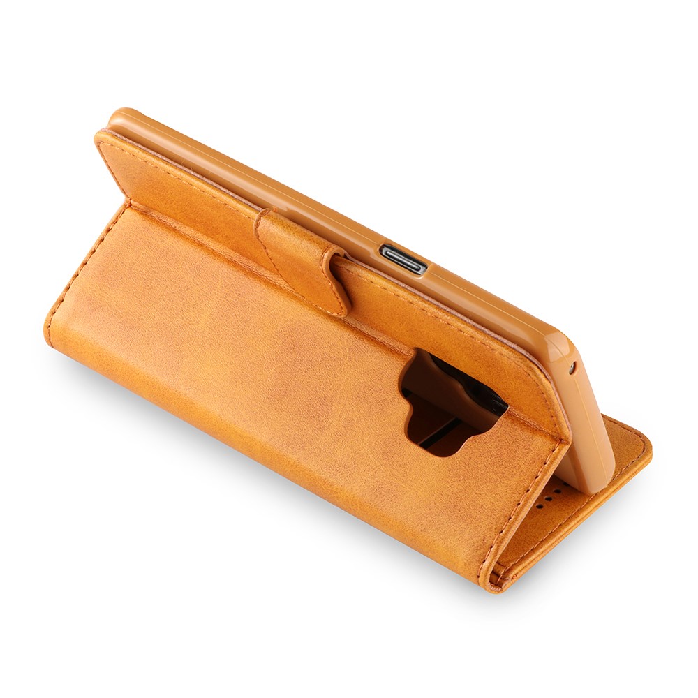 LC.IMEEKE Leather Wallet Case Shell for Samsung Galaxy S9+ SM-G965 - Brown-3