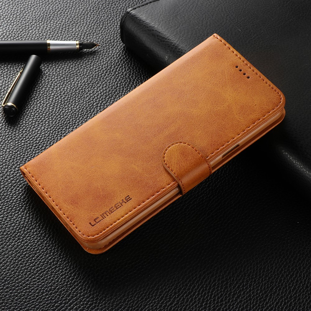 LC.IMEEKE Leather Wallet Case Shell for Samsung Galaxy S9+ SM-G965 - Brown-8