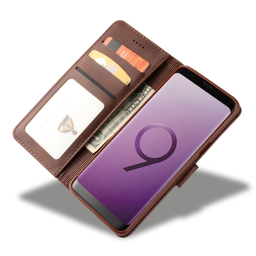 LC.IMEEKE Wallet Leather Case with Stand for Samsung Galaxy S9+ SM-G965 - Coffee-7