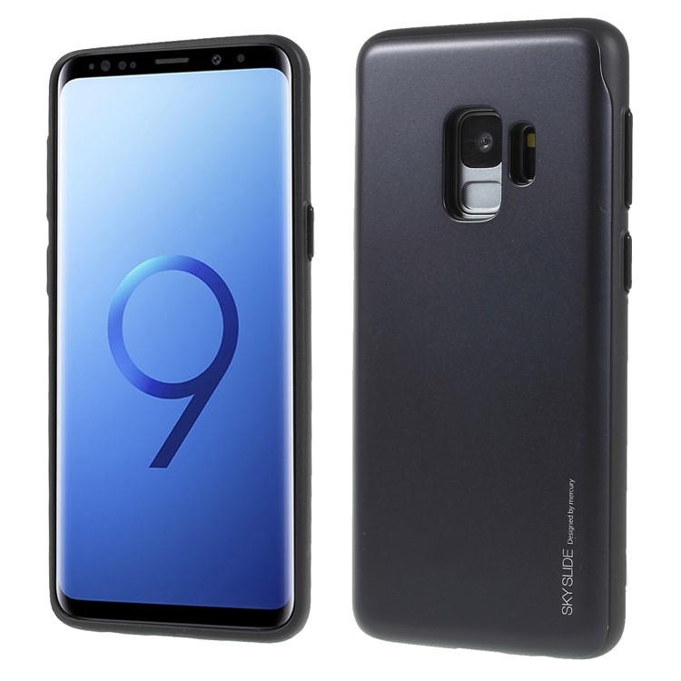 MERCURY GOOSPERY Sky Slide Card Holder PC TPU Case for Samsung Galaxy S9 SM-G960 - Black-1