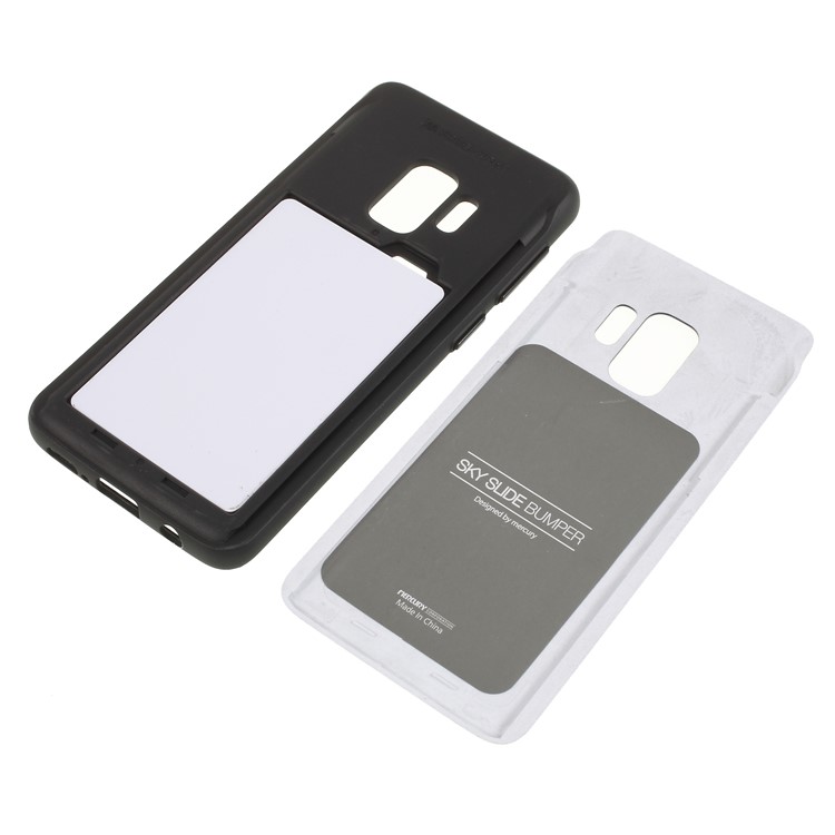 MERCURY GOOSPERY Sky Slide Card Holder PC TPU Case for Samsung Galaxy S9 SM-G960 - Black-7
