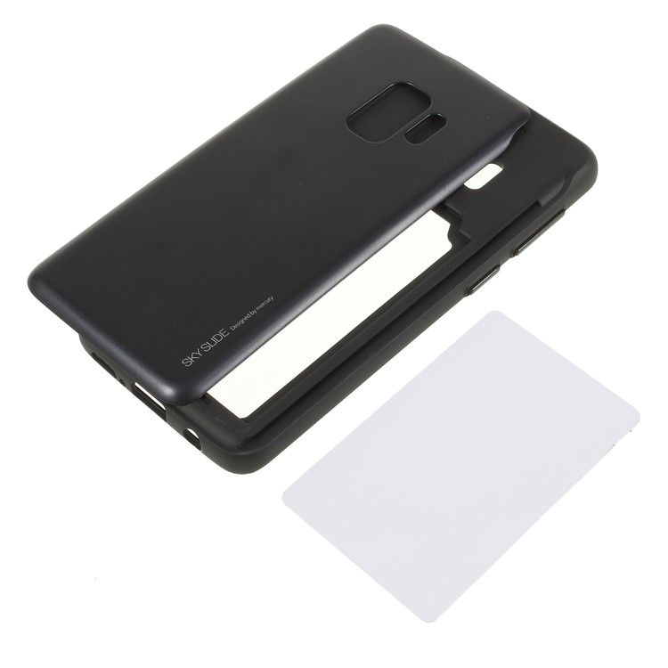 MERCURY GOOSPERY Sky Slide Card Holder PC TPU Case for Samsung Galaxy S9 SM-G960 - Black-8