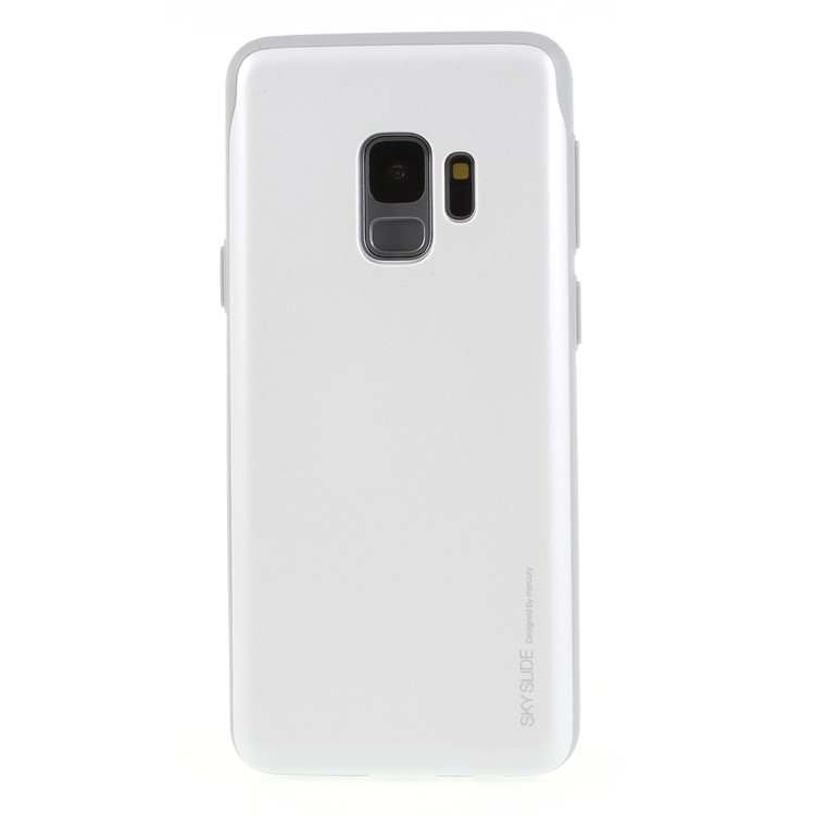MERCURY GOOSPERY Sky Slide Card Holder PC TPU Gel Cover for Samsung Galaxy S9 SM-G960 - White-1