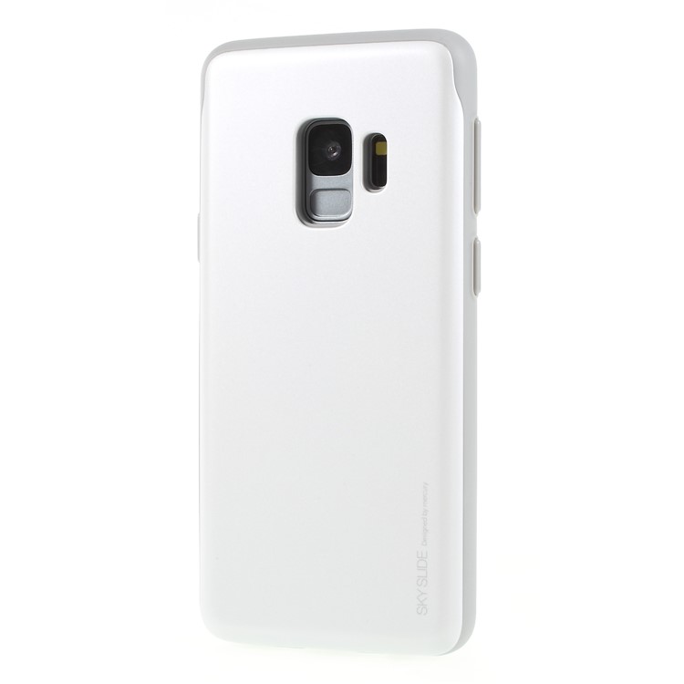 MERCURY GOOSPERY Sky Slide Card Holder PC TPU Gel Cover for Samsung Galaxy S9 SM-G960 - White-3