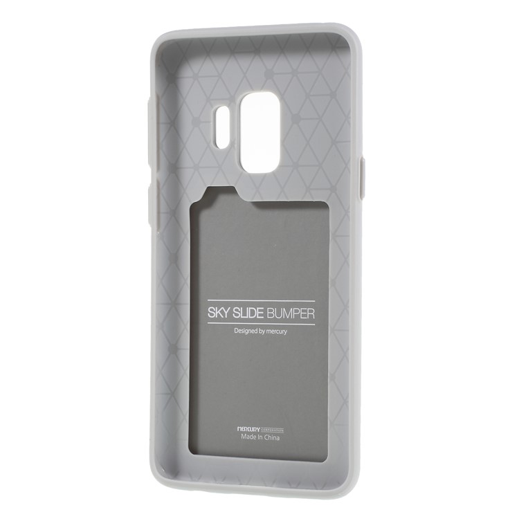 MERCURY GOOSPERY Sky Slide Card Holder PC TPU Gel Cover for Samsung Galaxy S9 SM-G960 - White-5