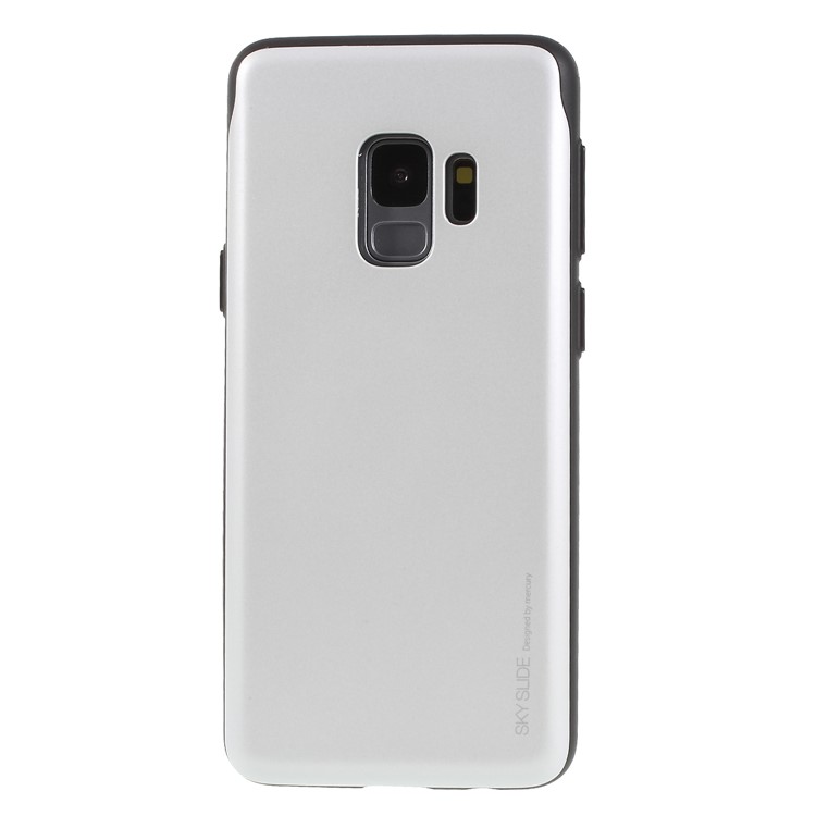 MERCURY GOOSPERY Sky Slide Card Holder PC TPU Shell for Samsung Galaxy S9 SM-G960 - Silver-1
