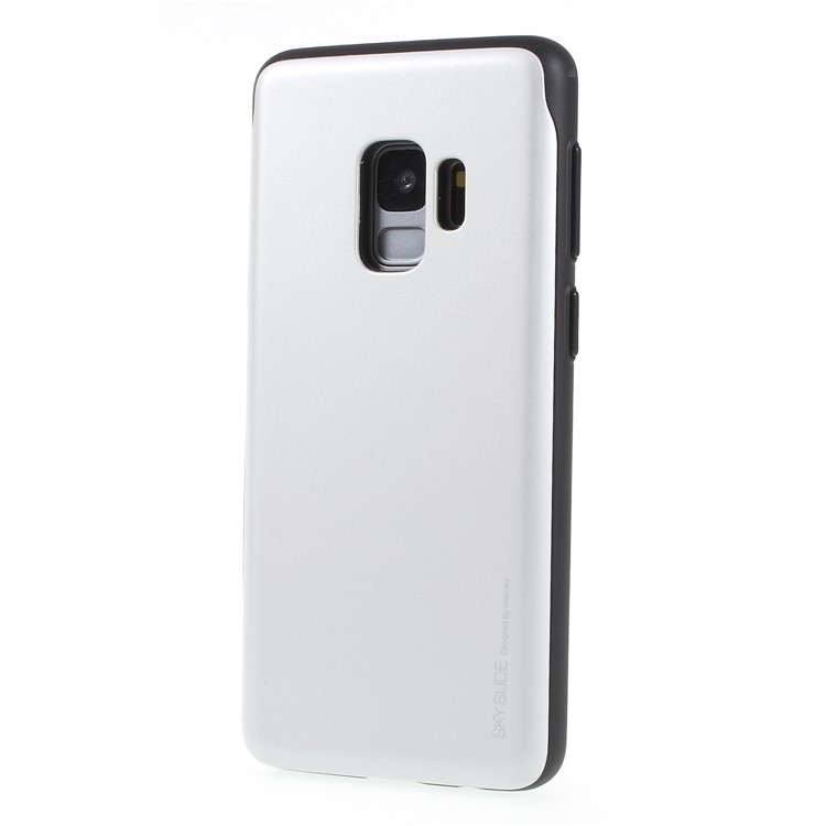MERCURY GOOSPERY Sky Slide Card Holder PC TPU Shell for Samsung Galaxy S9 SM-G960 - Silver-3