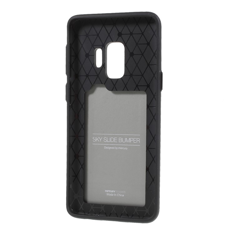MERCURY GOOSPERY Sky Slide Card Holder PC TPU Shell for Samsung Galaxy S9 SM-G960 - Silver-5