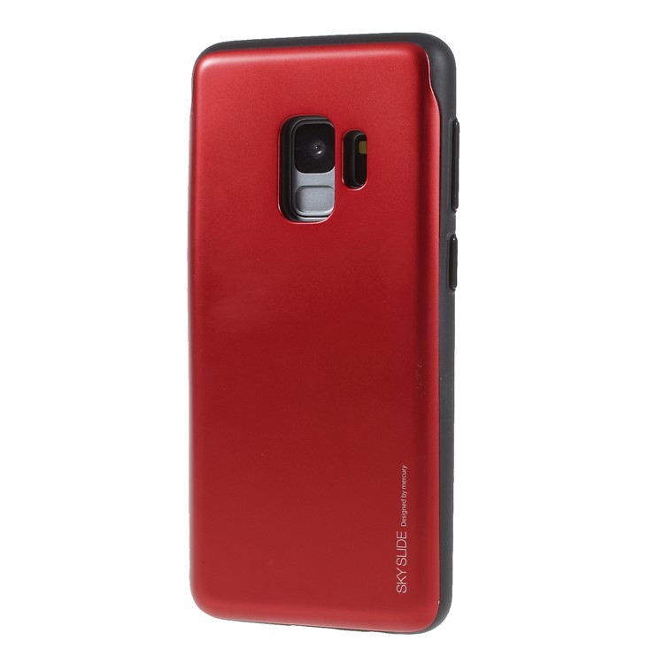 MERCURY GOOSPERY Sky Slide Card Holder PC TPU Phone Casing for Samsung Galaxy S9 SM-G960 - Red-1