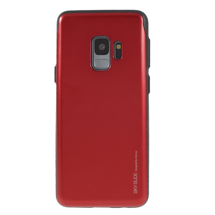MERCURY GOOSPERY Sky Slide Card Holder PC TPU Phone Casing for Samsung Galaxy S9 SM-G960 - Red-3