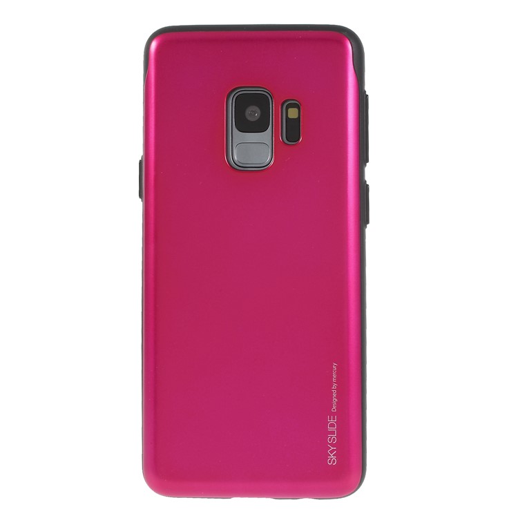 MERCURY GOOSPERY Sky Slide Card Holder PC TPU Phone Back Case for Samsung Galaxy S9 SM-G960 - Rose-1