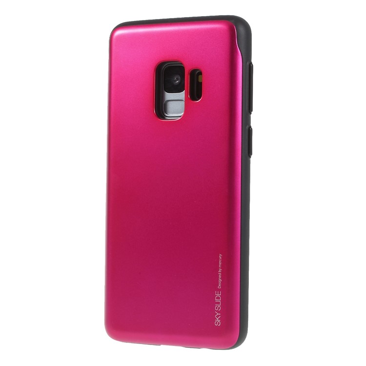 MERCURY GOOSPERY Sky Slide Card Holder PC TPU Phone Back Case for Samsung Galaxy S9 SM-G960 - Rose-3
