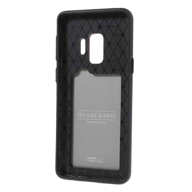 MERCURY GOOSPERY Sky Slide Card Holder PC TPU Phone Back Case for Samsung Galaxy S9 SM-G960 - Rose-5