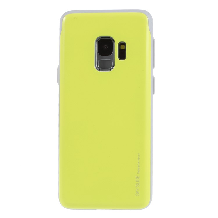 MERCURY GOOSPERY Sky Slide Card Holder PC TPU Mobile Phone Cover for Samsung Galaxy S9 SM-G960 - Yellow-1
