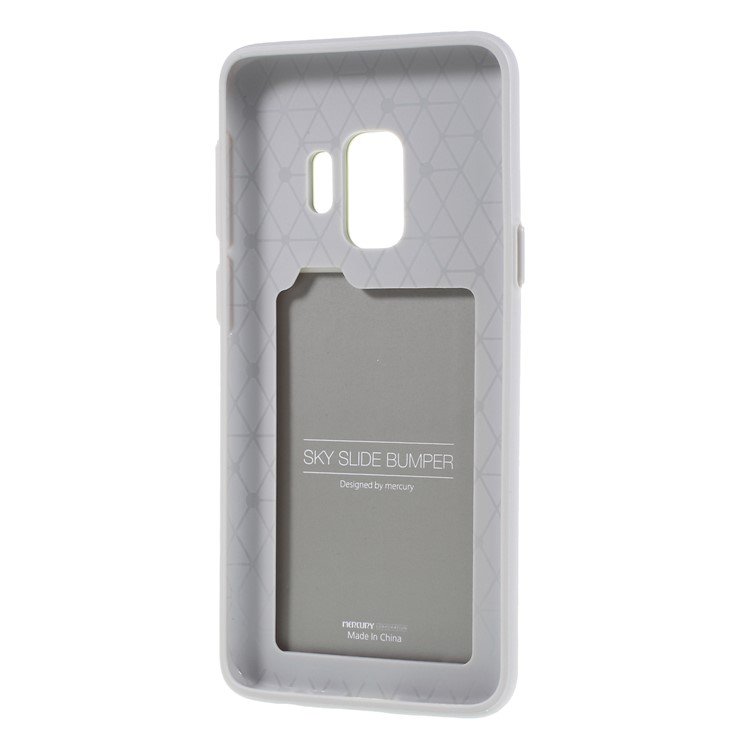 MERCURY GOOSPERY Sky Slide Card Holder PC TPU Mobile Phone Cover for Samsung Galaxy S9 SM-G960 - Yellow-5