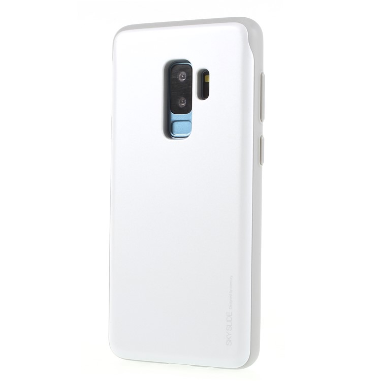 MERCURY GOOSPERY Sky Slide Card Holder PC TPU Cover for Samsung Galaxy S9 Plus SM-G965 - White-3