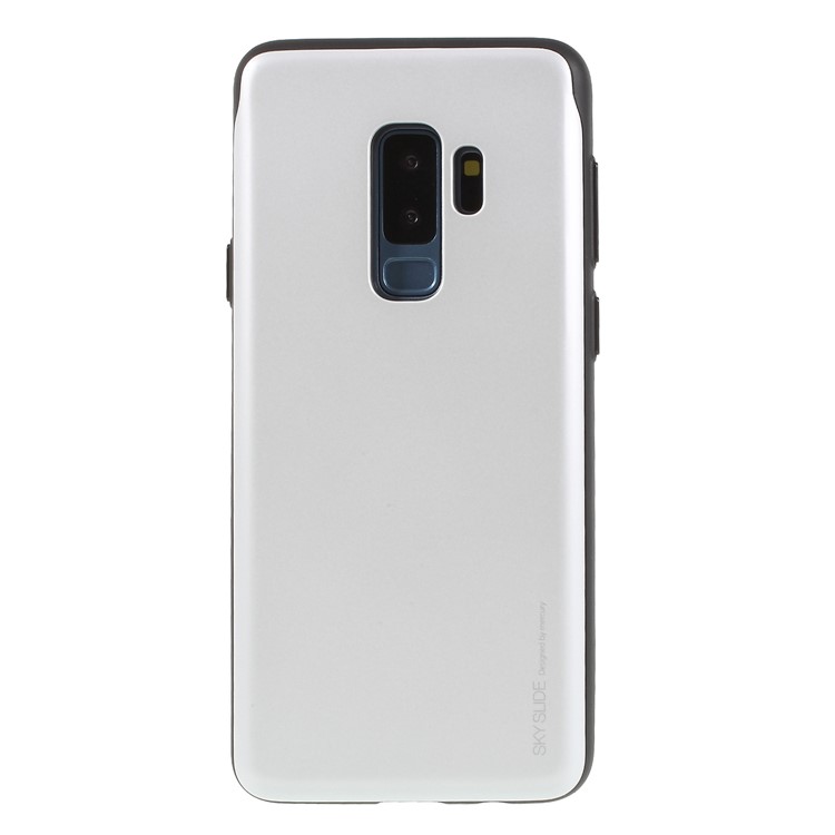 MERCURY GOOSPERY Sky Slide Card Holder PC TPU Back Case for Samsung Galaxy S9 Plus SM-G965 - Silver-1