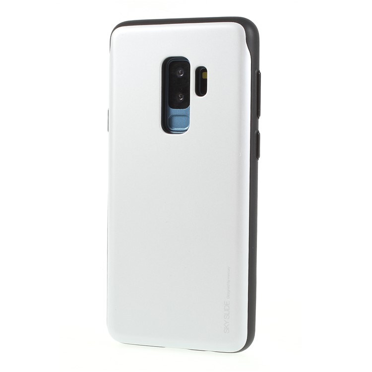 MERCURY GOOSPERY Sky Slide Card Holder PC TPU Back Case for Samsung Galaxy S9 Plus SM-G965 - Silver-3