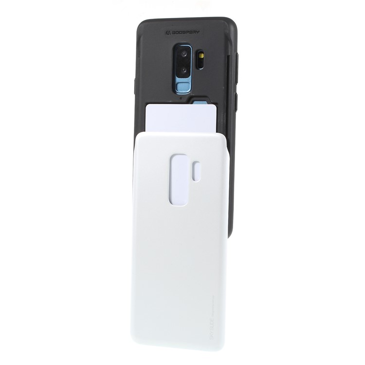 MERCURY GOOSPERY Sky Slide Card Holder PC TPU Back Case for Samsung Galaxy S9 Plus SM-G965 - Silver-4