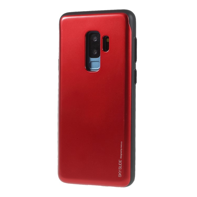 MERCURY GOOSPERY Sky Slide Card Holder PC TPU Phone Casing for Samsung Galaxy S9 Plus SM-G965 - Red-3