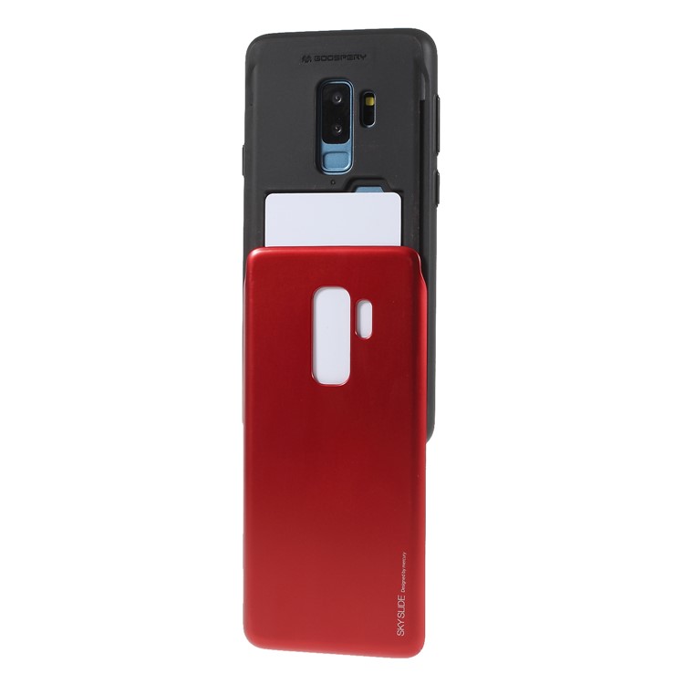 MERCURY GOOSPERY Sky Slide Card Holder PC TPU Phone Casing for Samsung Galaxy S9 Plus SM-G965 - Red-4