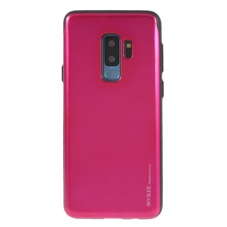 MERCURY GOOSPERY Sky Slide Card Holder PC TPU Hybrid Cover for Samsung Galaxy S9 Plus SM-G965 - Rose-1