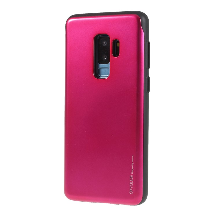 MERCURY GOOSPERY Sky Slide Card Holder PC TPU Hybrid Cover for Samsung Galaxy S9 Plus SM-G965 - Rose-3