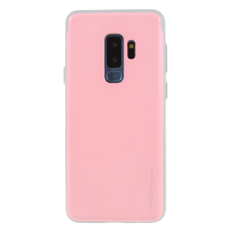 MERCURY GOOSPERY Sky Slide Card Holder PC TPU Hybrid Back Case for Samsung Galaxy S9 Plus SM-G965 - Pink-1