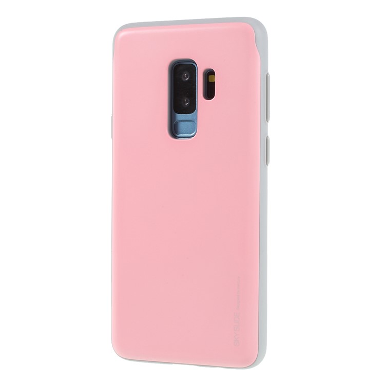 MERCURY GOOSPERY Sky Slide Card Holder PC TPU Hybrid Back Case for Samsung Galaxy S9 Plus SM-G965 - Pink-3