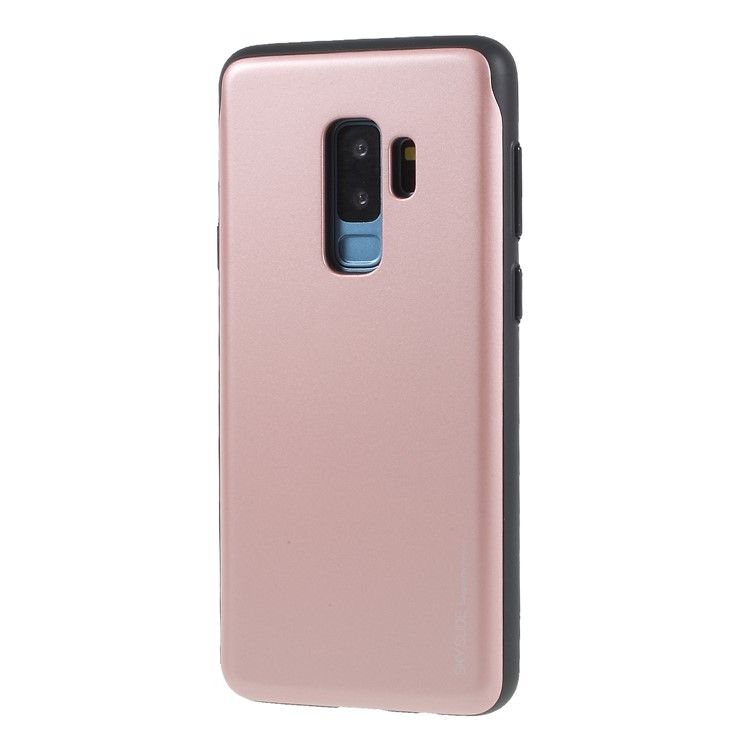 MERCURY GOOSPERY Sky Slide Card Holder PC TPU Mobile Shell for Samsung Galaxy S9 Plus SM-G965 - Rose Gold-3
