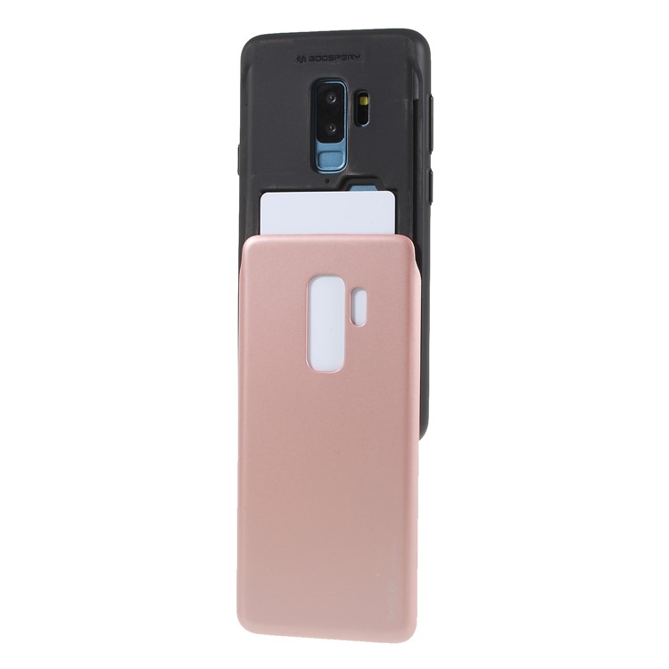 MERCURY GOOSPERY Sky Slide Card Holder PC TPU Mobile Shell for Samsung Galaxy S9 Plus SM-G965 - Rose Gold-4