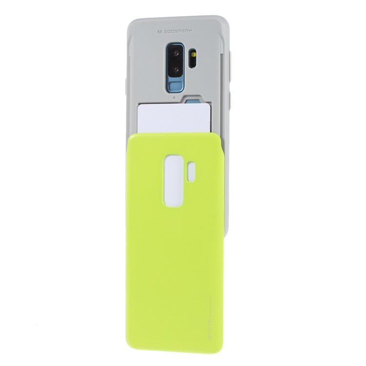MERCURY GOOSPERY Sky Slide Card Holder PC TPU Protection Casing for Samsung Galaxy S9 Plus SM-G965 - Yellow-4