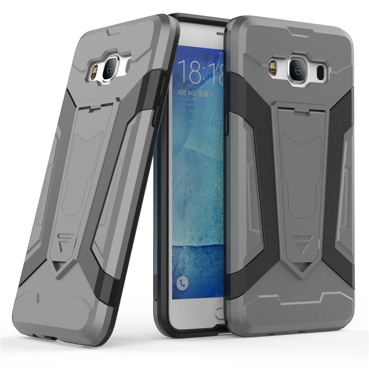 Armor PC + TPU Hybrid Shell with Kickstand for Samsung Galaxy J5 (2016) J510 - Grey-1