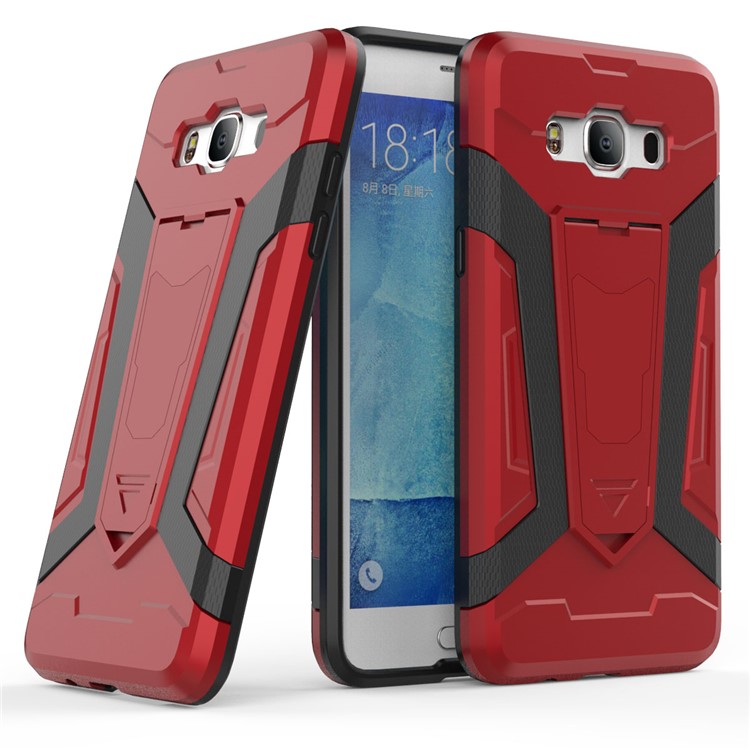 Armor PC + TPU Como Phone Case with Kickstand for Samsung Galaxy J5 (2016) J510 - Red-1