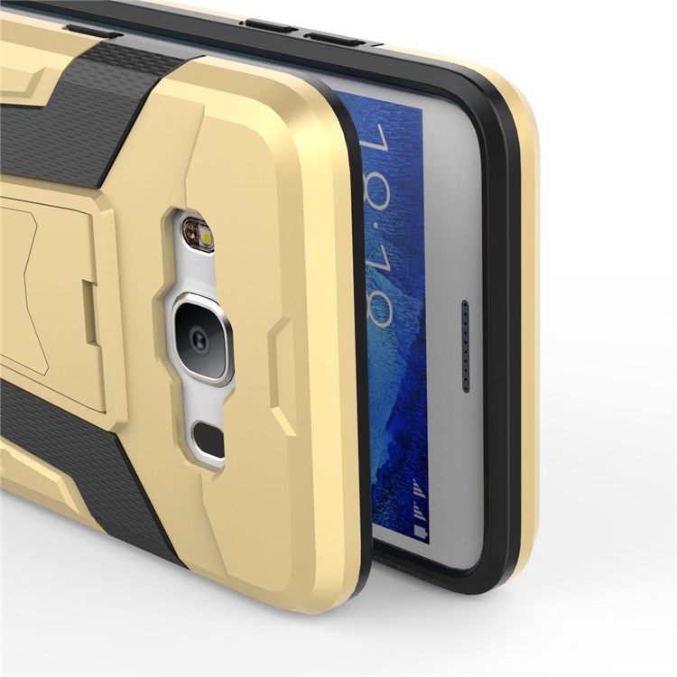 Armor PC + TPU Mobile Phone Case with Kickstand for Samsung Galaxy J5 (2016) J510 - Gold-3