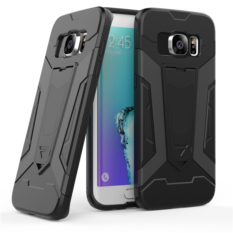 Armor PC + TPU Hybrid Case with Kickstand for Samsung Galaxy S7 edge SM-G935 - Black-1