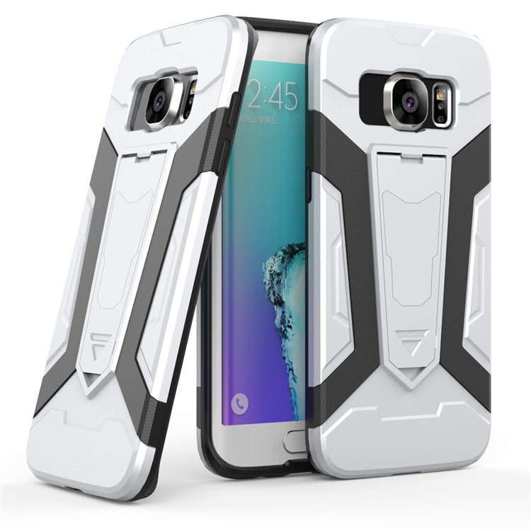 Armor PC + TPU Hybrid Cover with Kickstand for Samsung Galaxy S7 edge SM-G935 - White-1