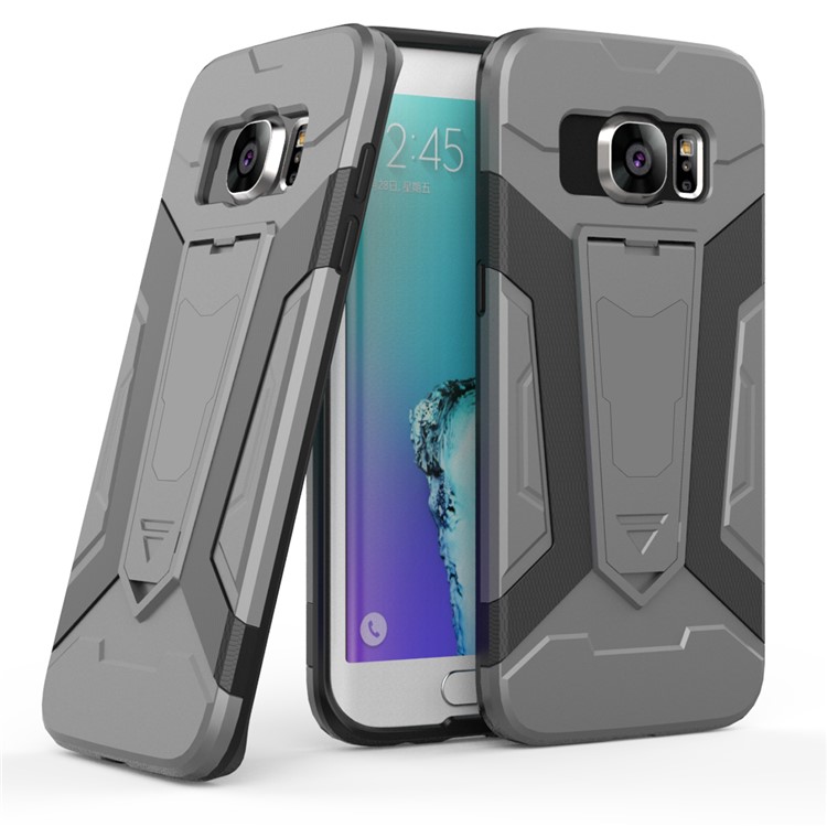 Armor PC + TPU Hybrid Shell with Kickstand for Samsung Galaxy S7 edge SM-G935 - Grey-1