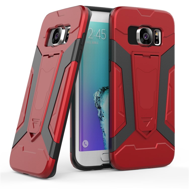 Armor PC + TPU Hybrid Casing with Kickstand for Samsung Galaxy S7 edge SM-G935 - Red-1