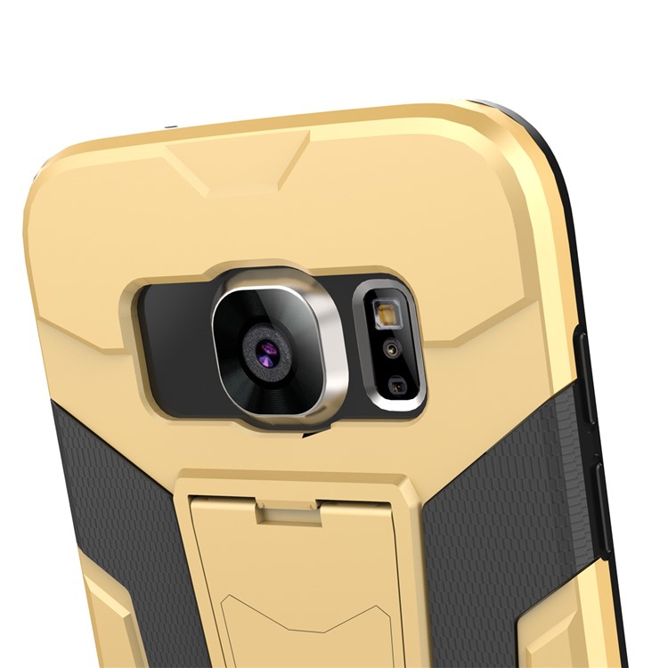 Armor PC + TPU Combo Case with Kickstand for Samsung Galaxy S7 edge SM-G935 - Gold-2