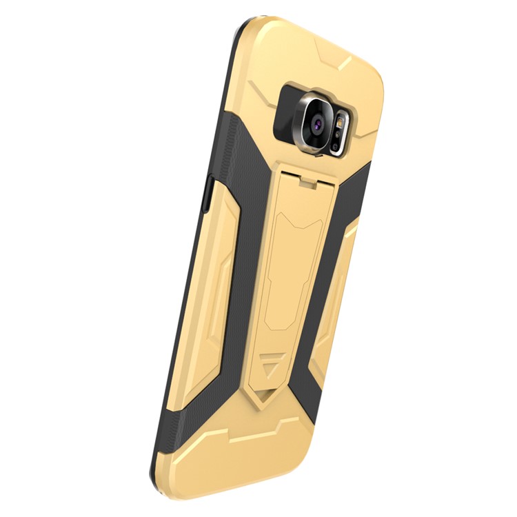 Armor PC + TPU Combo Case with Kickstand for Samsung Galaxy S7 edge SM-G935 - Gold-3