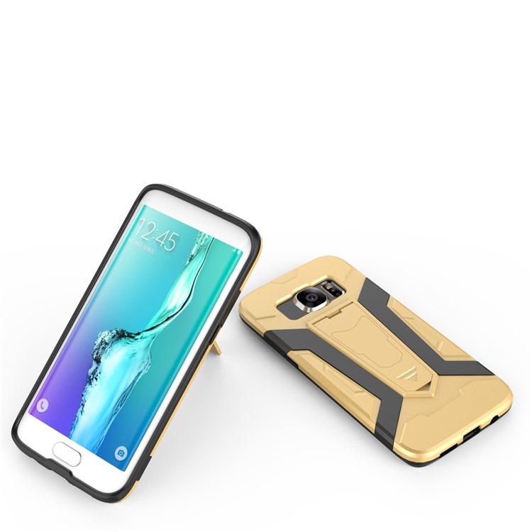 Armor PC + TPU Combo Case with Kickstand for Samsung Galaxy S7 edge SM-G935 - Gold-7