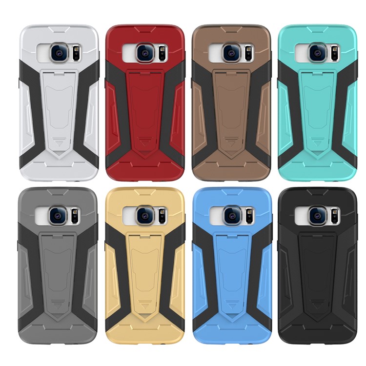 Armor PC + TPU Hybrid Case with Kickstand for Samsung Galaxy S7 SM-G930 - Black-2