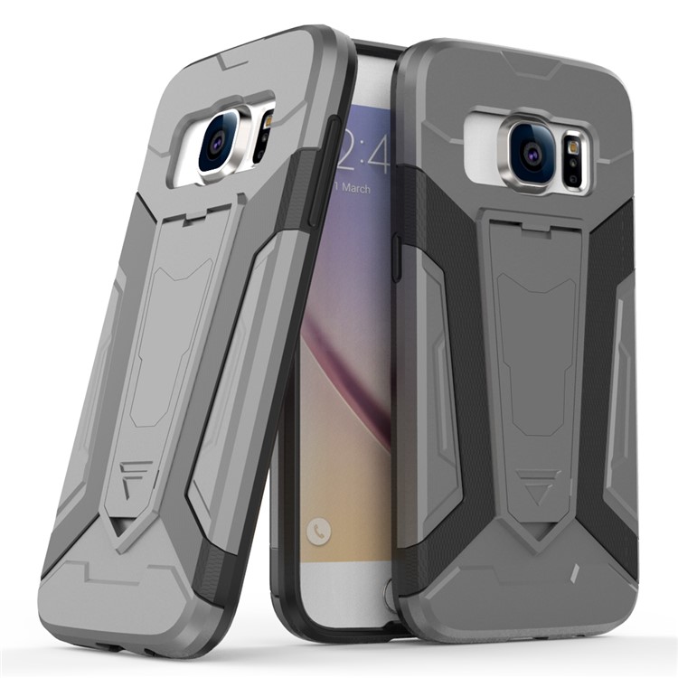 Armor PC + TPU Hybrid Shell with Kickstand for Samsung Galaxy S7 SM-G930 - Grey-1